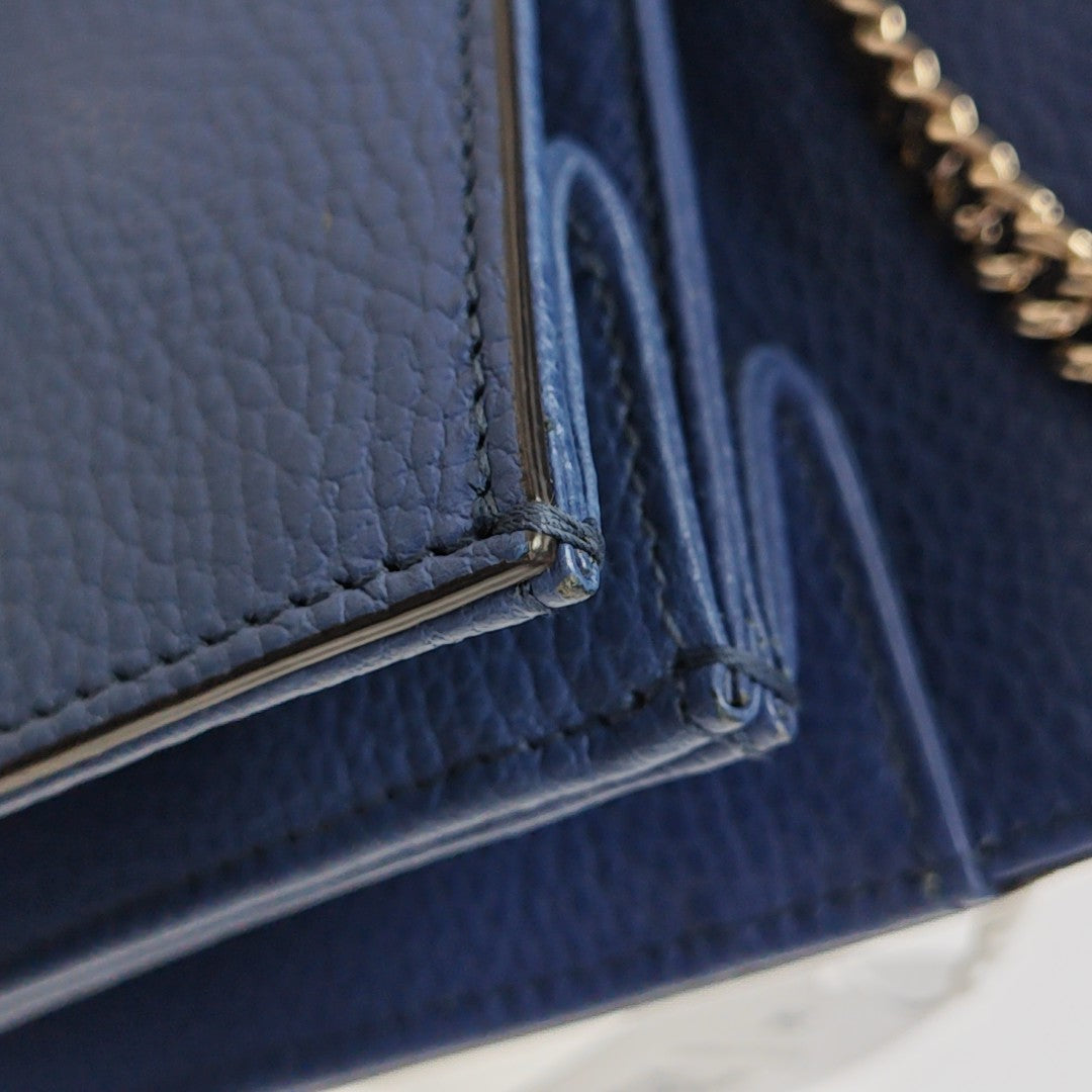 Interlocking G Small Calfskin Blue