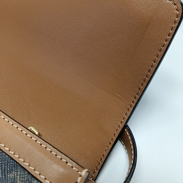 TRIOMPHE Small Coated Canvas Brown