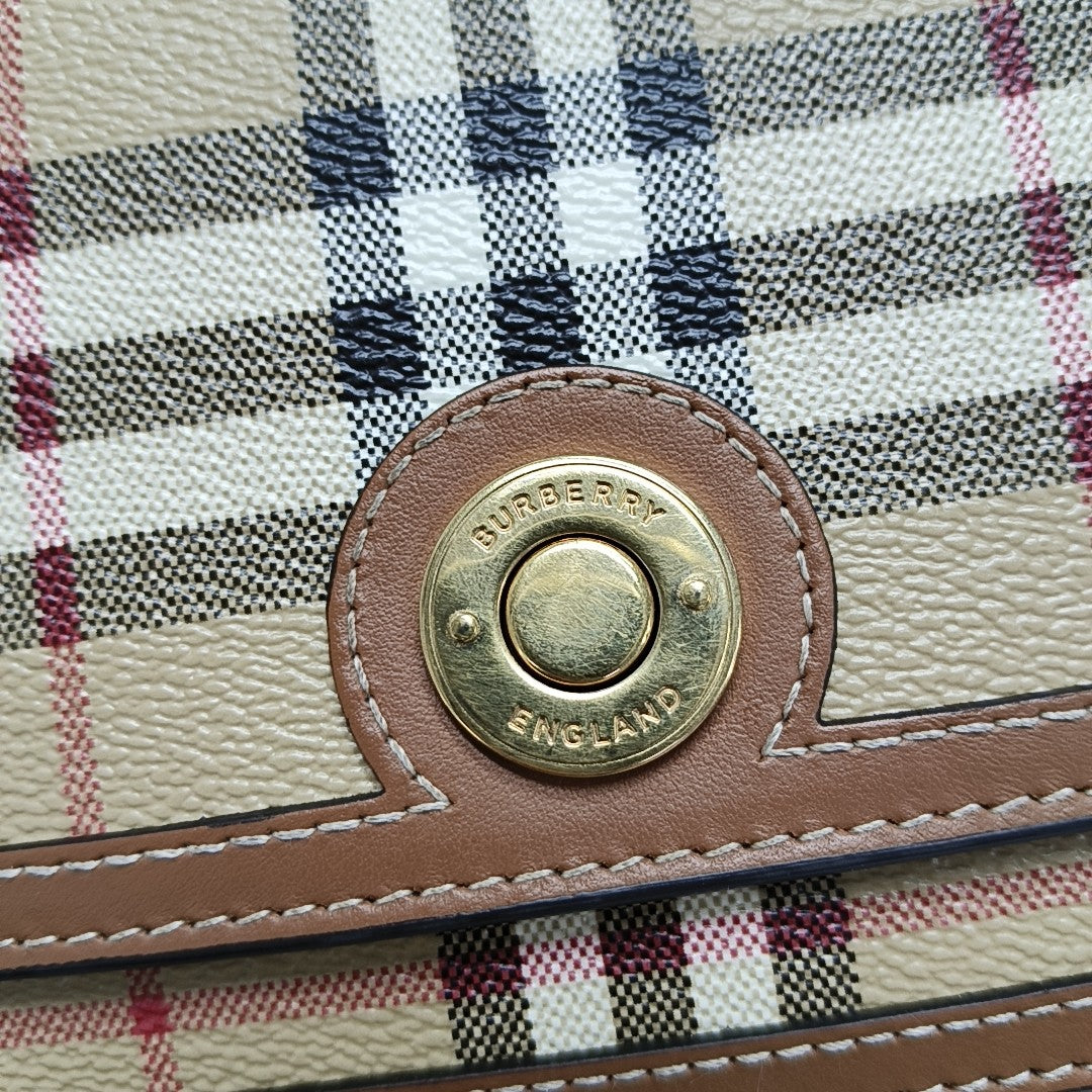 Coated Canvas Crossbody Bag Beige