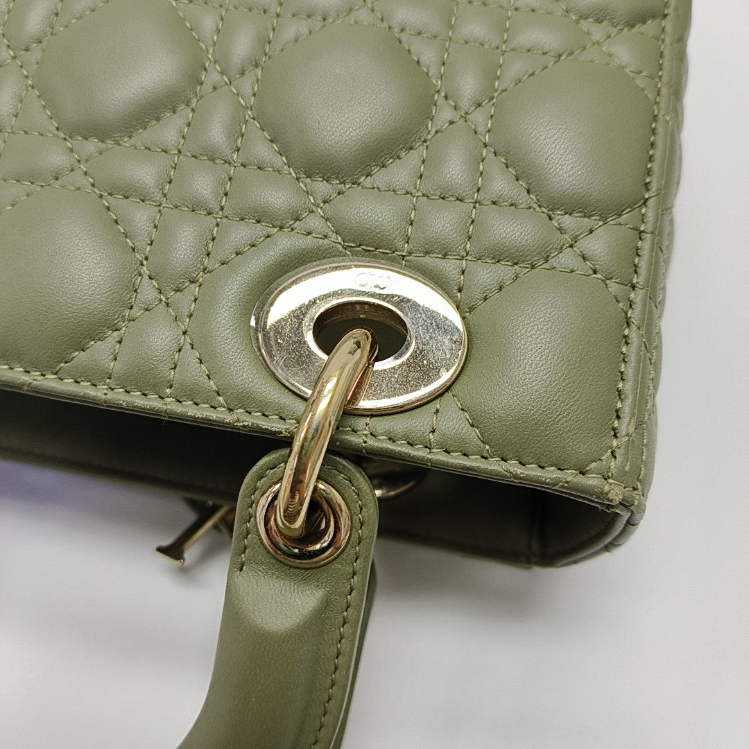 Lady Dior Small Cannage Lambskin Green