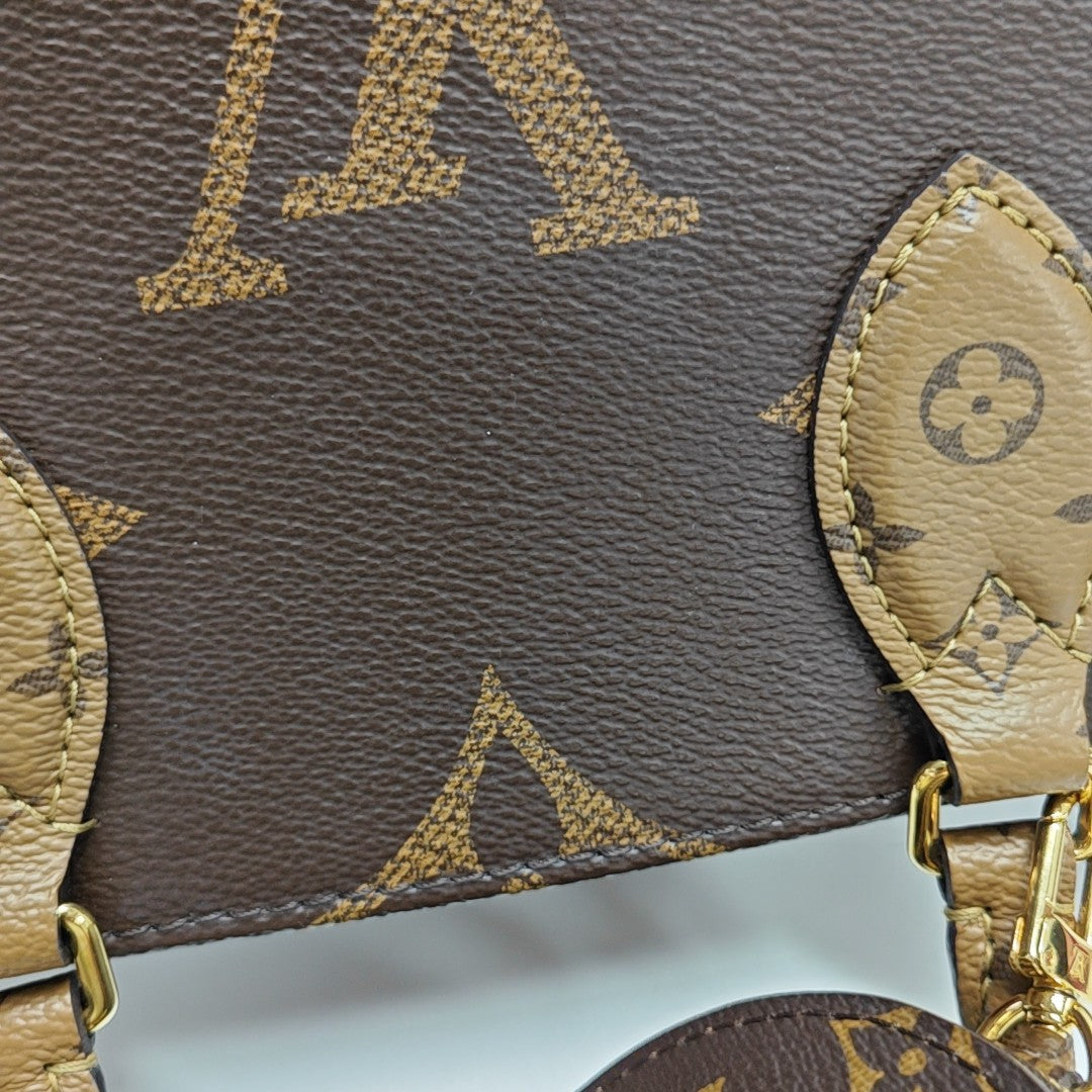 ONTHEGO PM Monogram Coated Canvas Brown