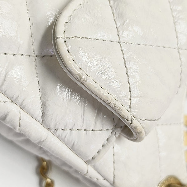 23C HOBO Small Quilted Calfskin White