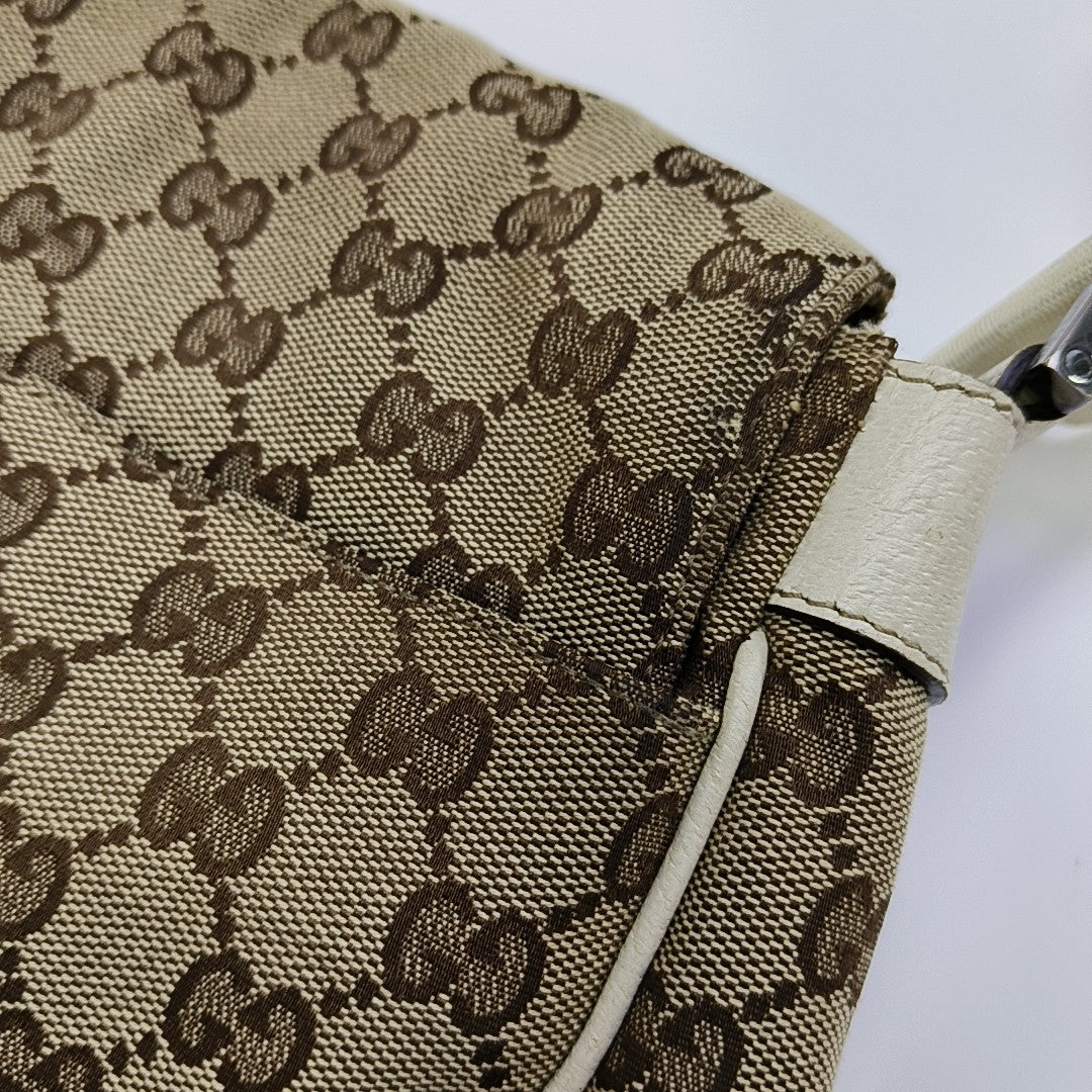 Monogram Canvas Shoulder Bag Beige