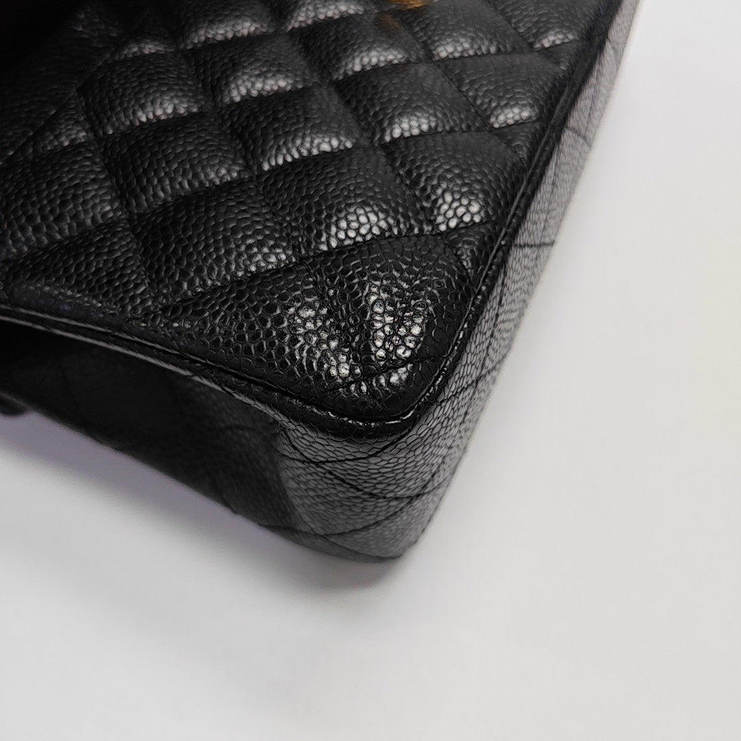 CLASSIC FLAP Small Quilted Grained Calfskin Black