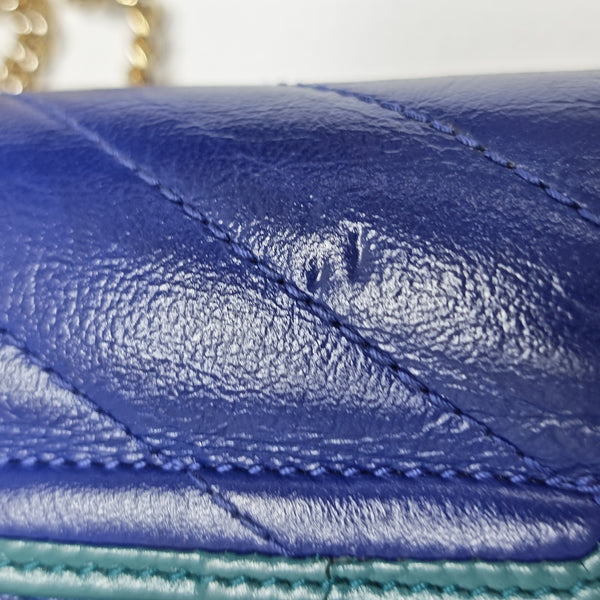 GG Marmont Super Mini Quilted Calfskin Blue