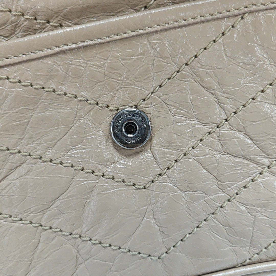 NIKI Small Chevron Calfskin Beige