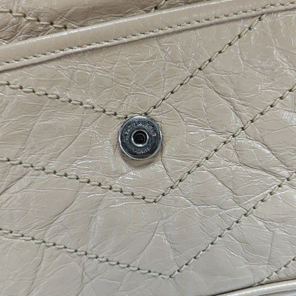 NIKI Small Chevron Calfskin Beige
