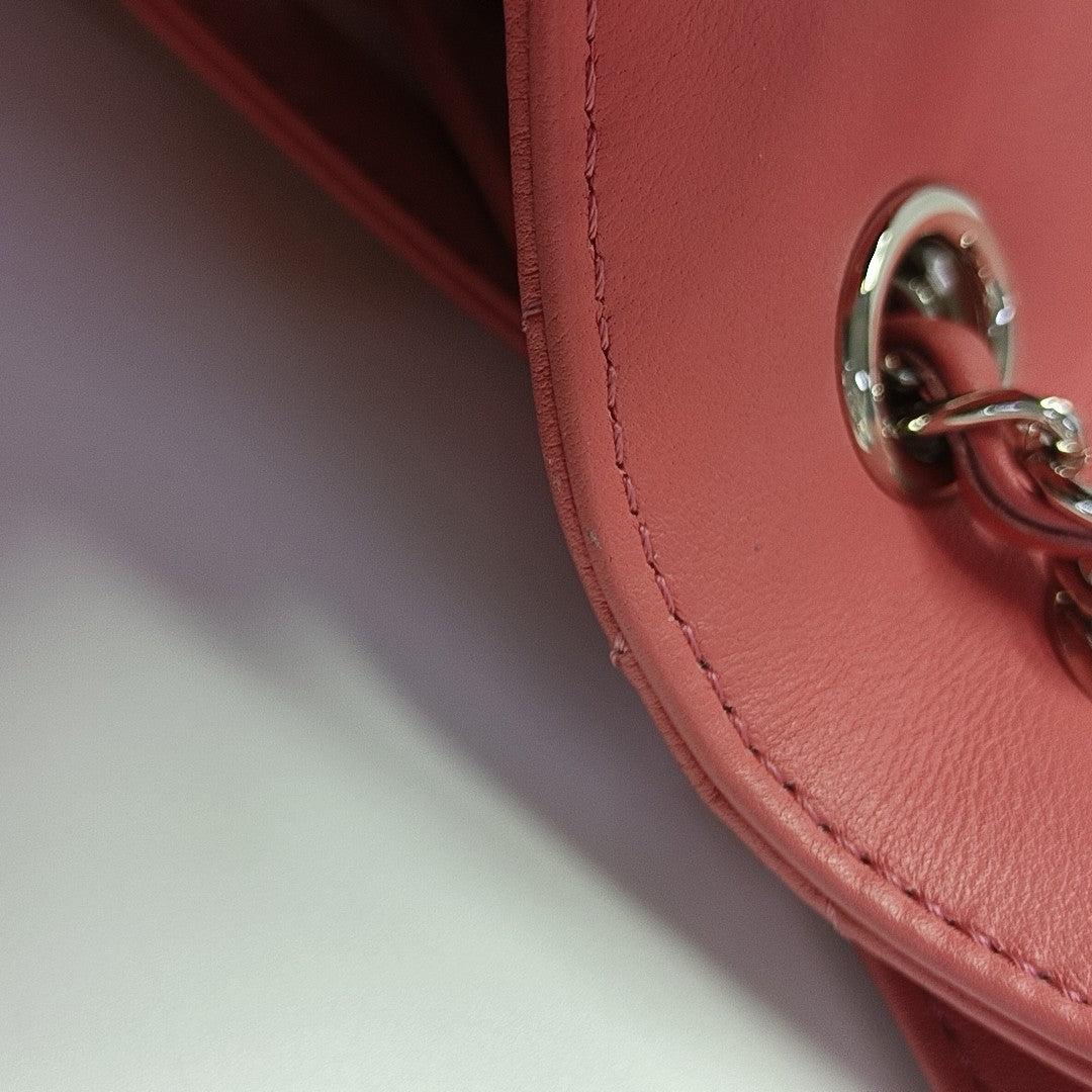 Chevron Calfskin Backpack Pink
