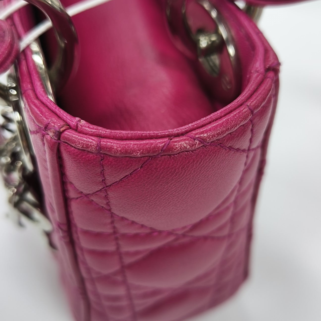 Lady Dior Mini Cannage Lambskin Red