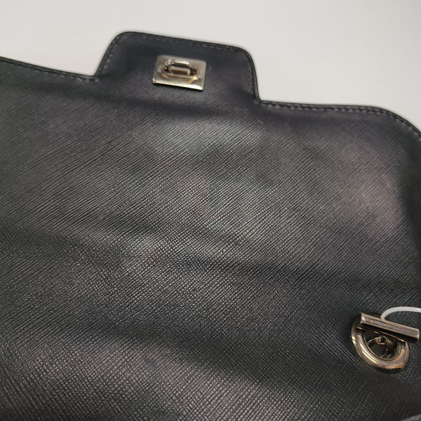 Calfskin Top Handle Bag Black