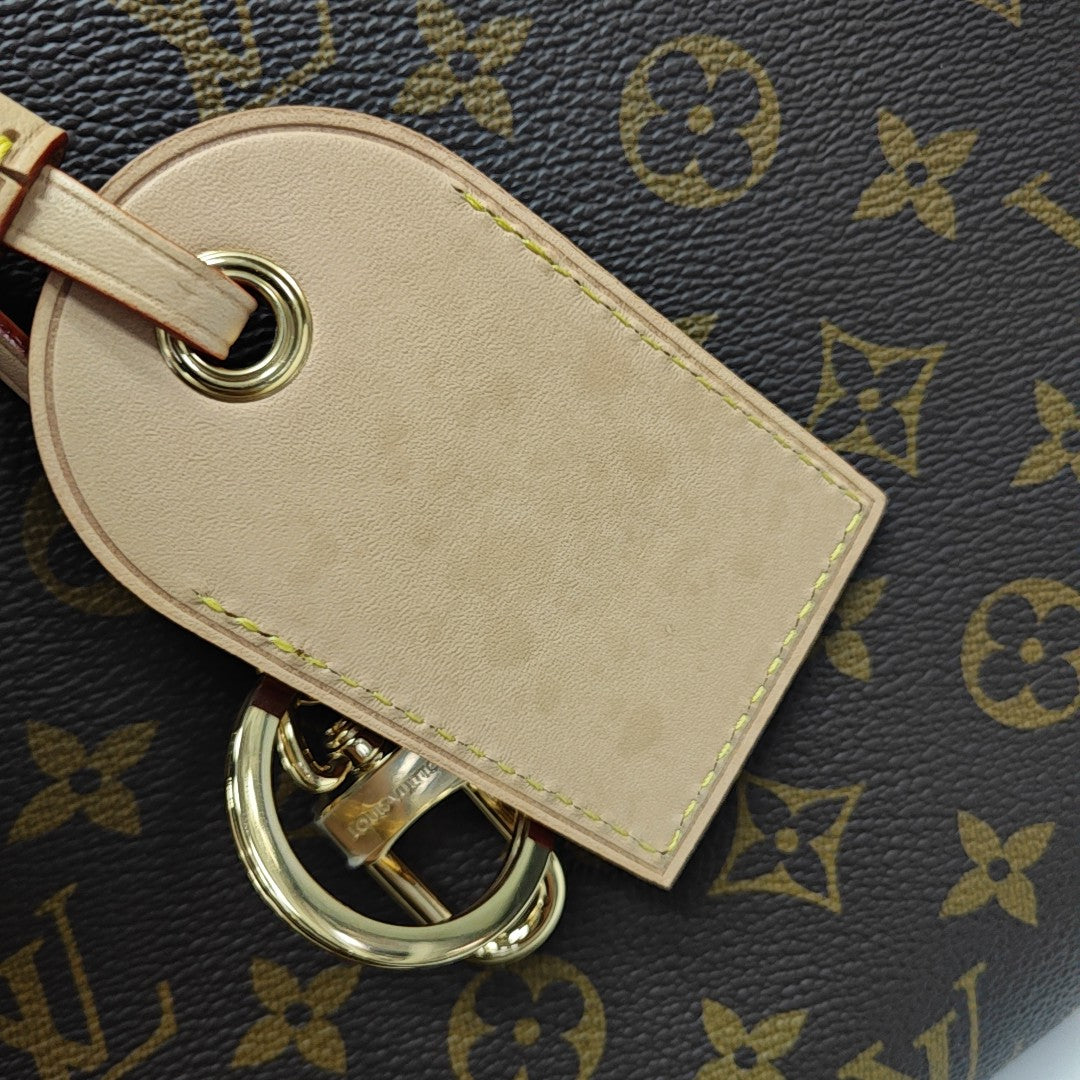 Monogram Coated Canvas Tote Bag Brown