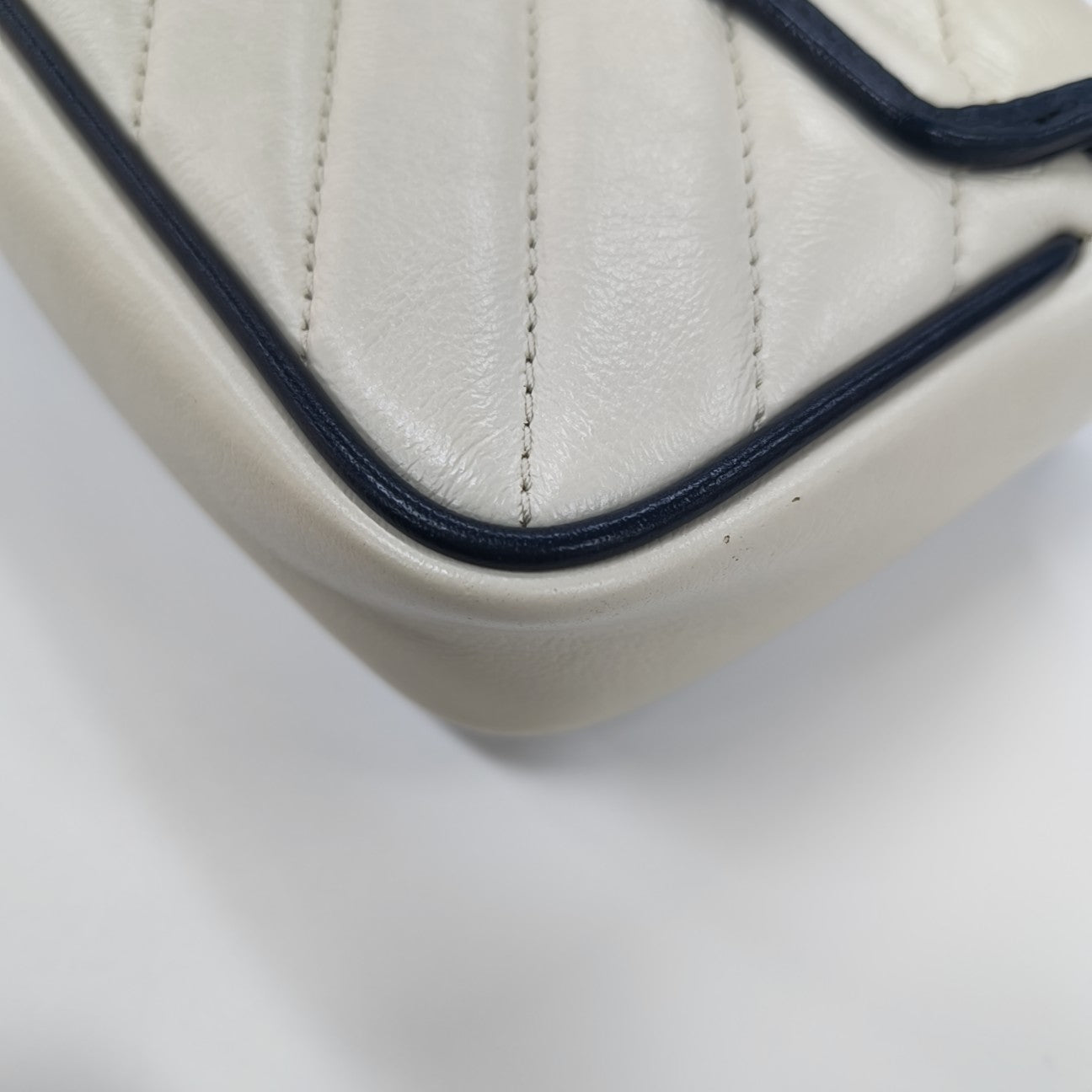 GG Marmont Super Mini Quilted Calfskin White