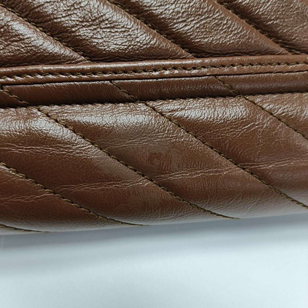 GG Marmont Mini Quilted Calfskin Brown