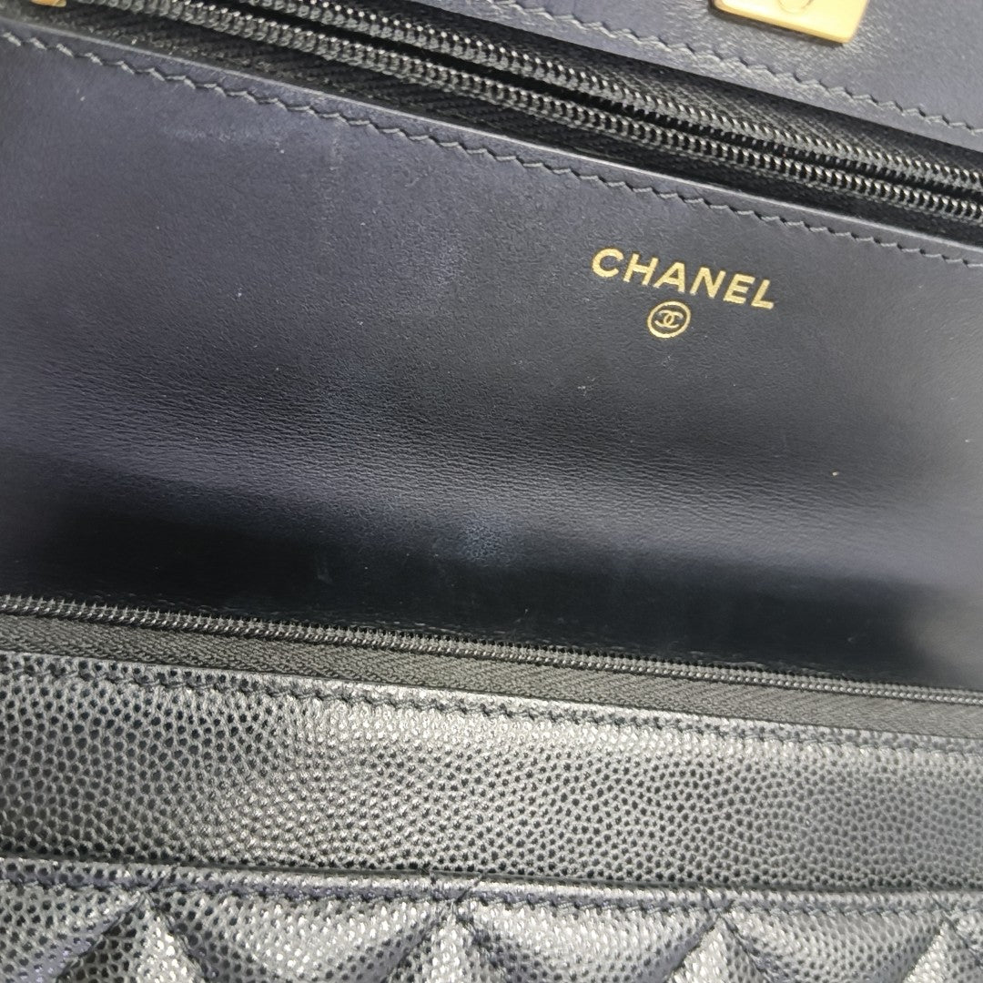 WOC Quilted Grained Calfskin Black