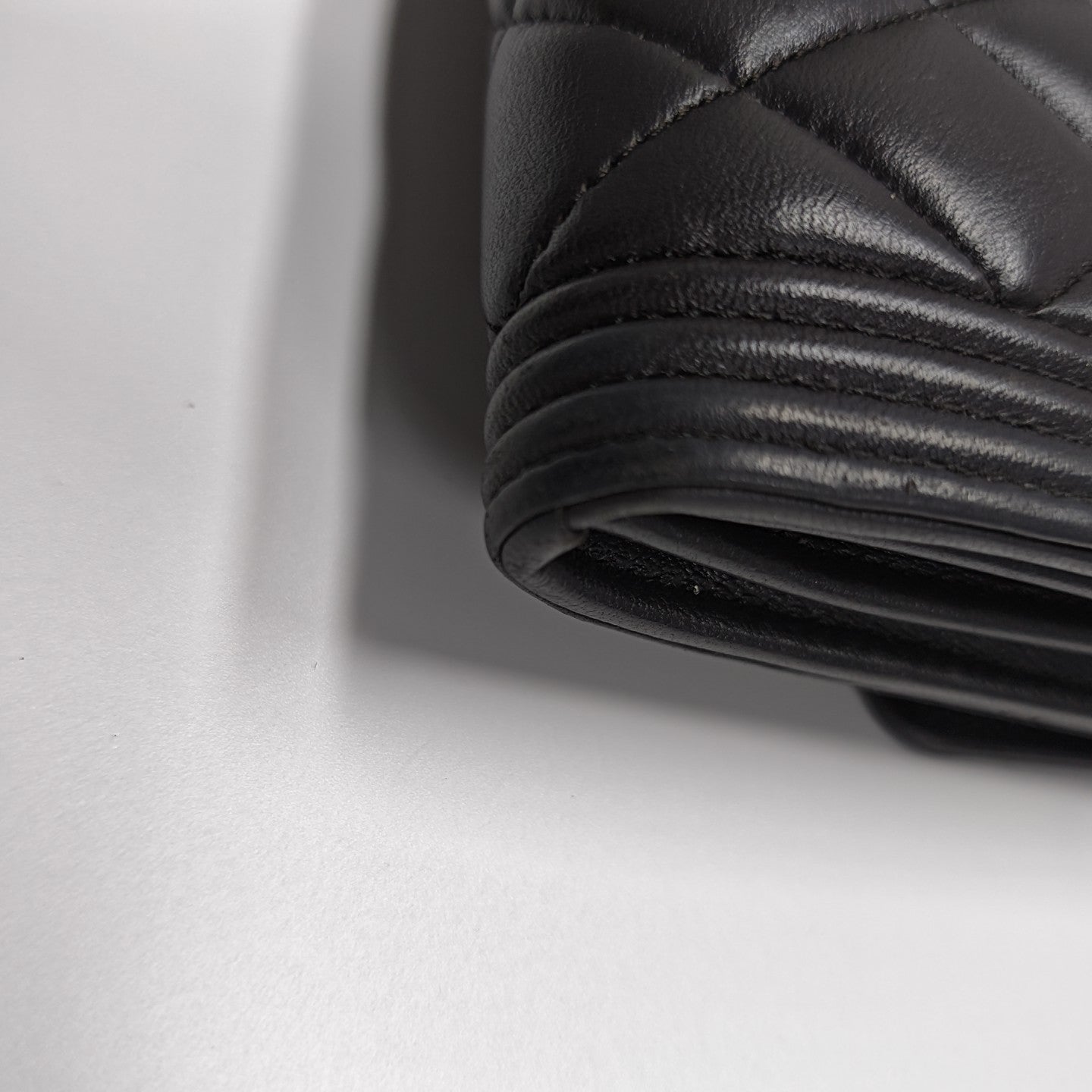 BOY CHANEL Mini Quilted Lambskin Gray Wallet