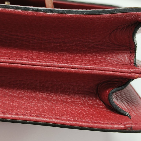 Interlocking G Small Calfskin Red