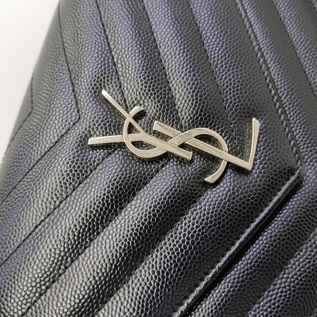 MONOGRAM Chevron Calfskin Black