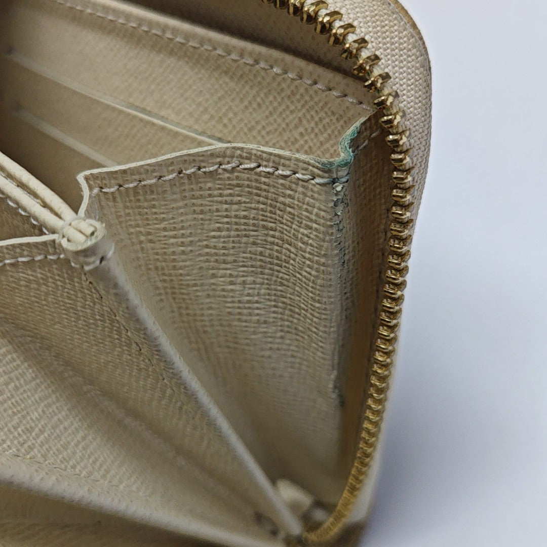 ZIPPY Damier Azur Coated Canvas White Wallet