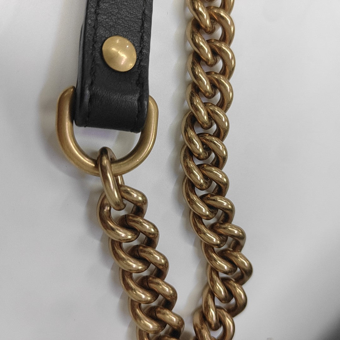 GG Marmont Medium Quilted Velvet Black