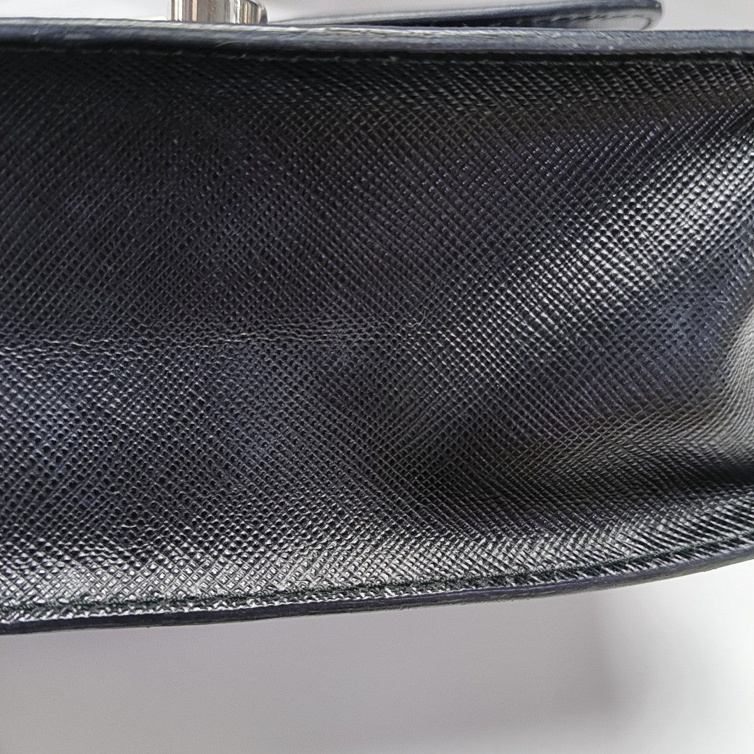 Saffiano Calfskin Crossbody Bag Black