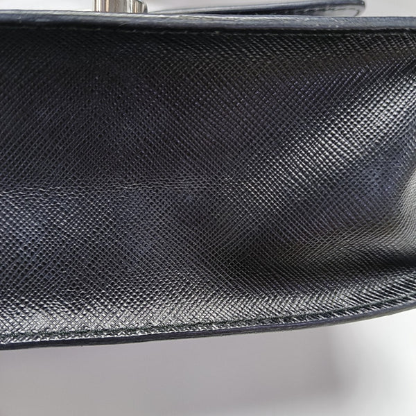 Saffiano Calfskin Crossbody Bag Black