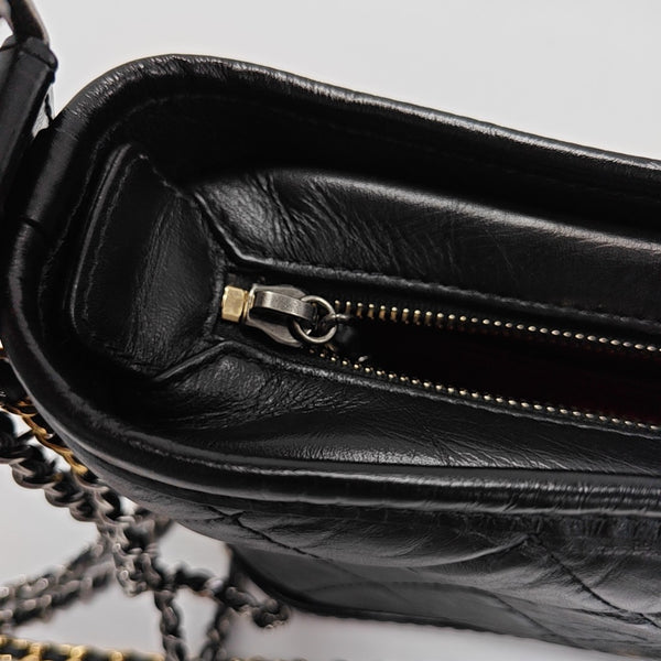 GABRIELLE Small Quilted Calfskin Black
