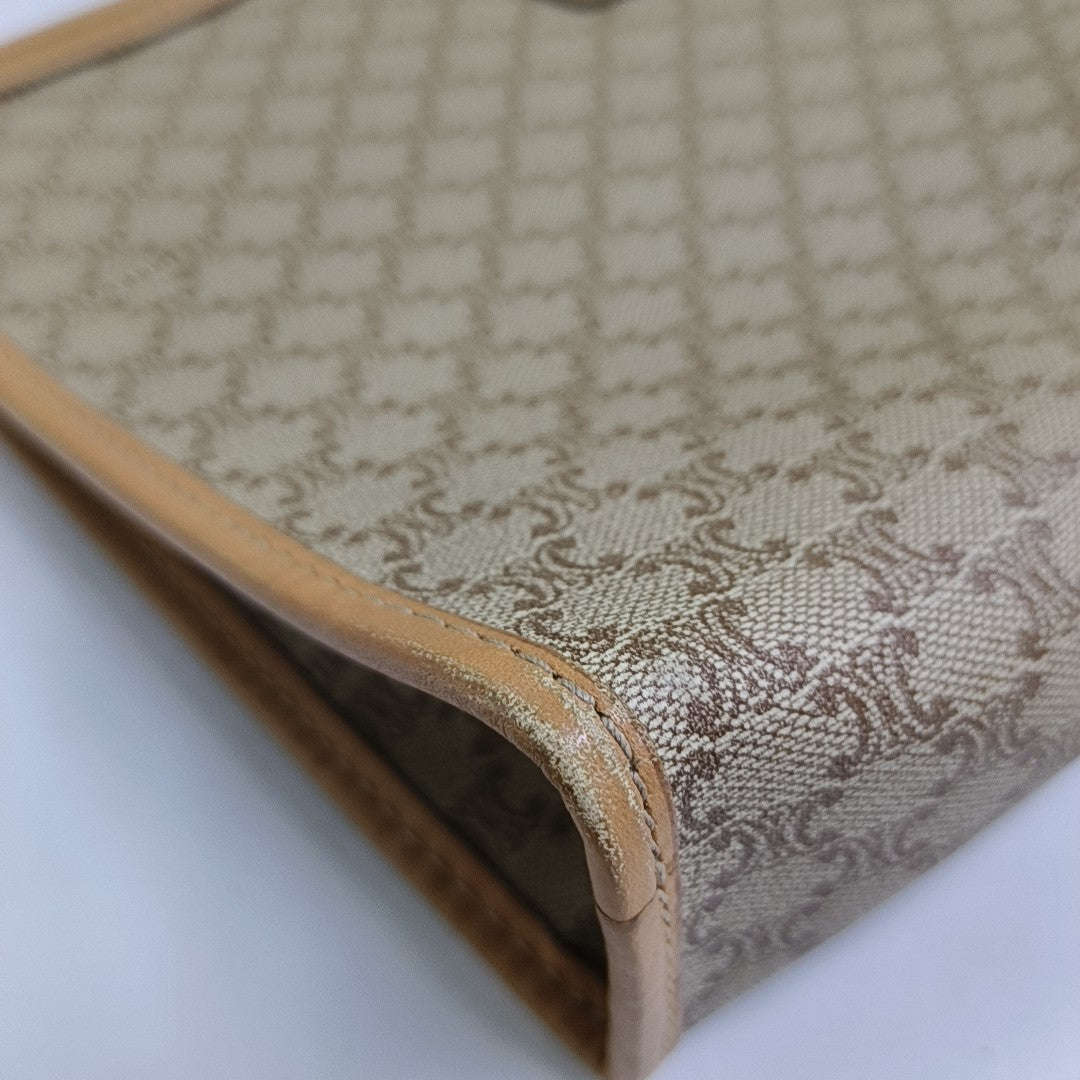 MACADAM CLUTCHE Coated Canvas Beige