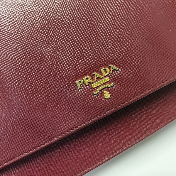 Saffiano Calfskin Shoulder Bag Red