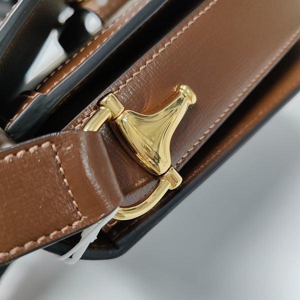 Horsebit 1955 Medium Monogram Coated Canvas Beige