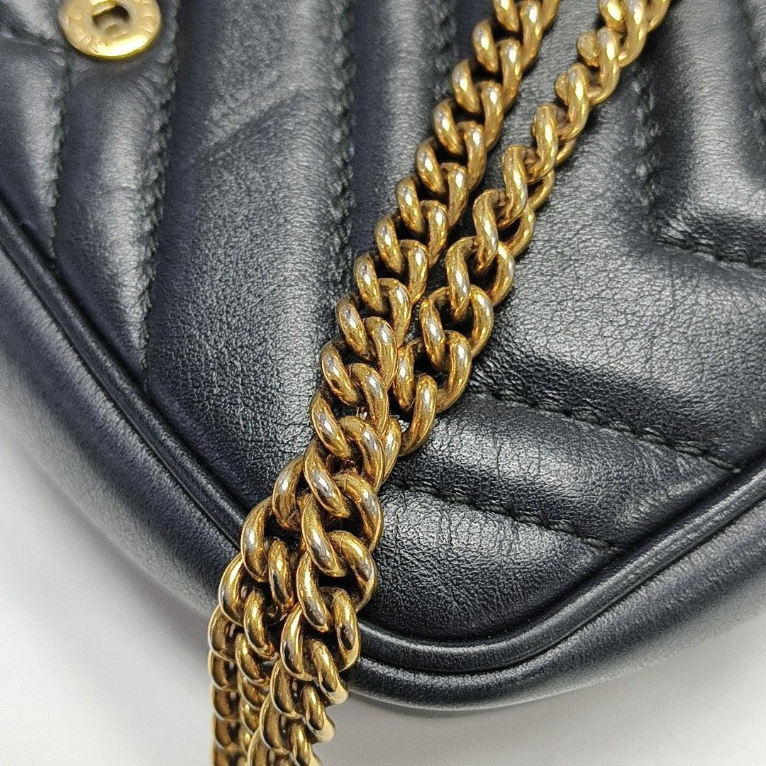 GG Marmont Mini Quilted Calfskin Black