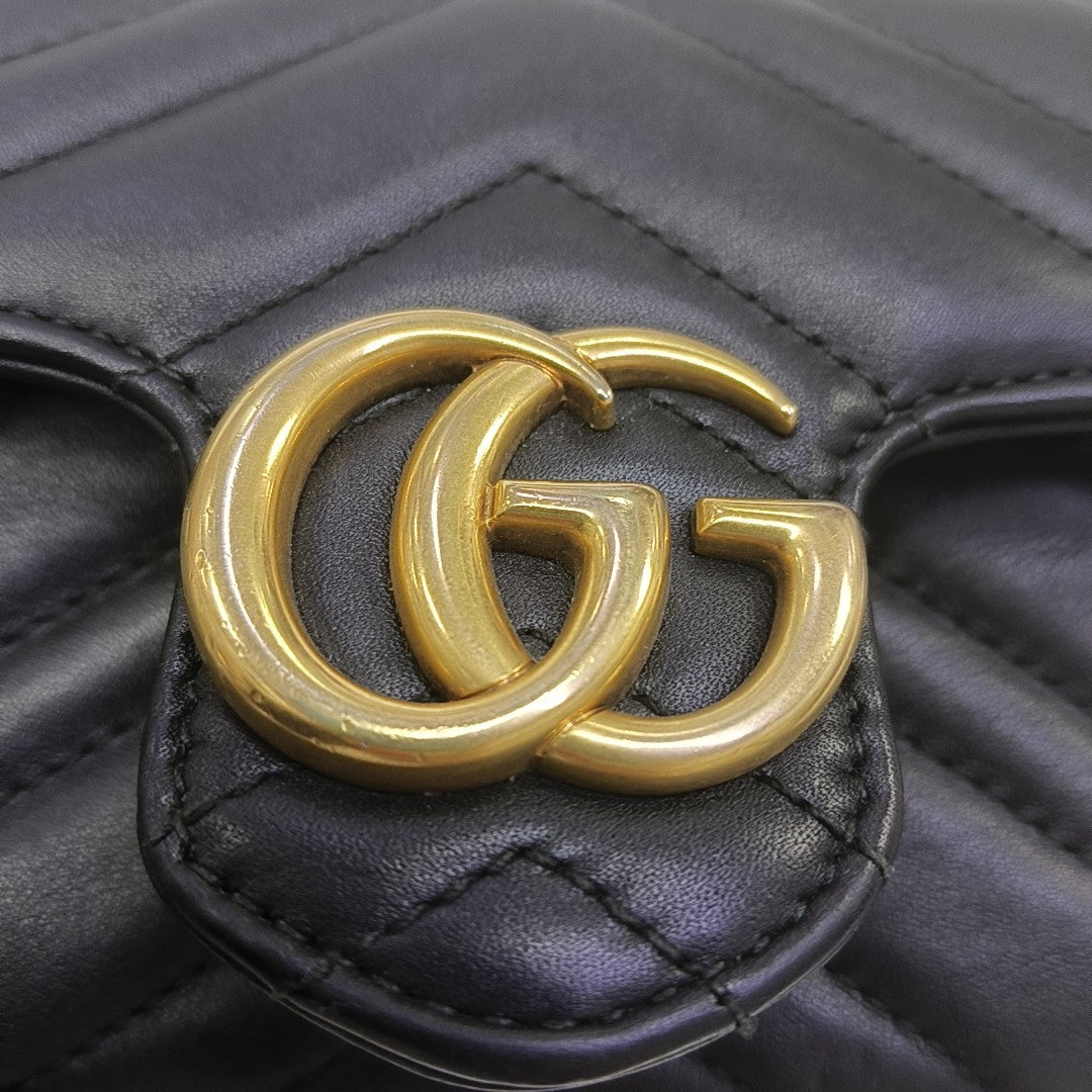 GG Marmont Mini Quilted Calfskin Black