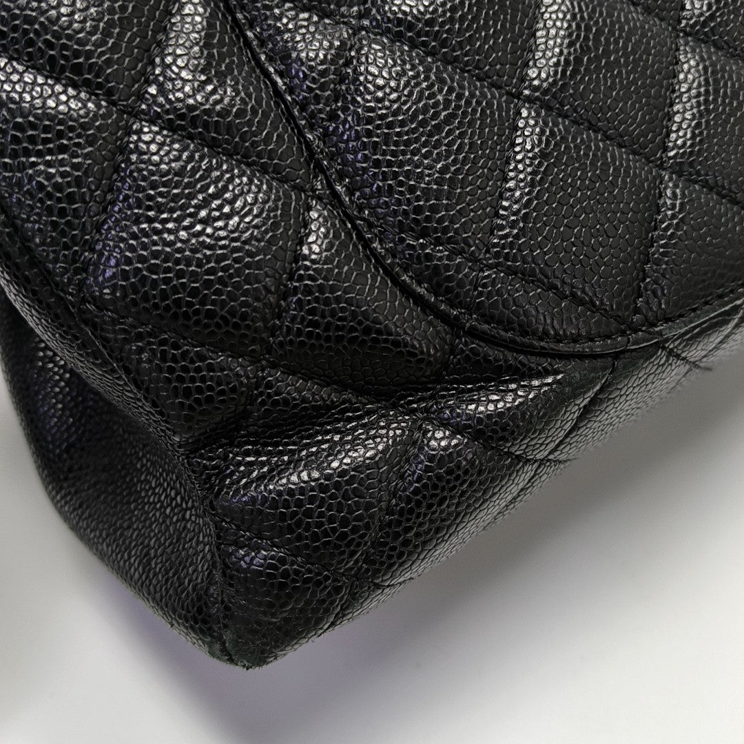 CHANEL GST Extra Large Quilted Grained Calfskin Black