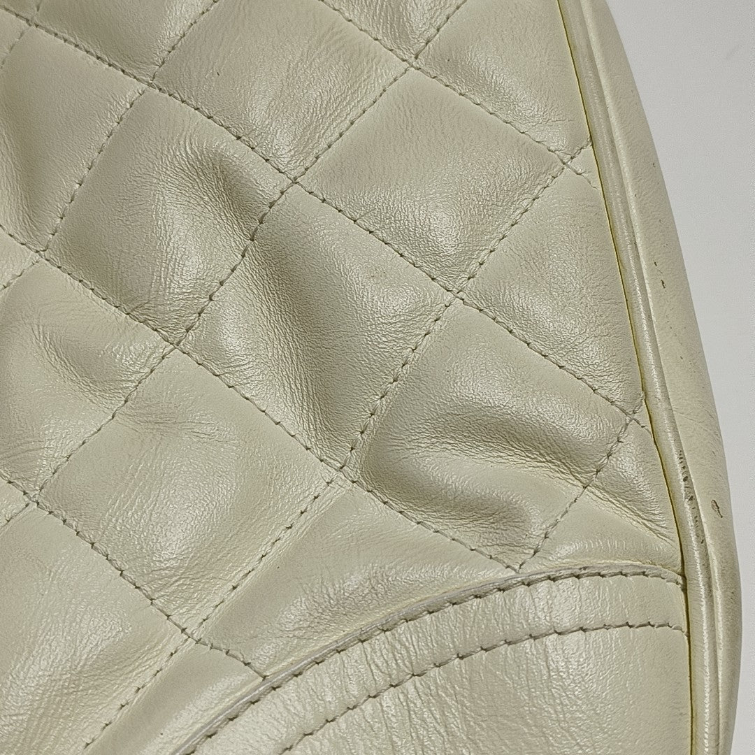 Quilted Calfskin Tote Bag White