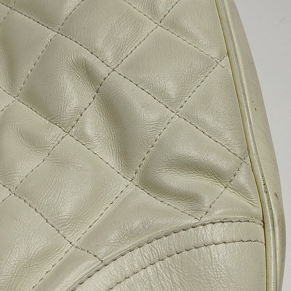 Quilted Calfskin Tote Bag White