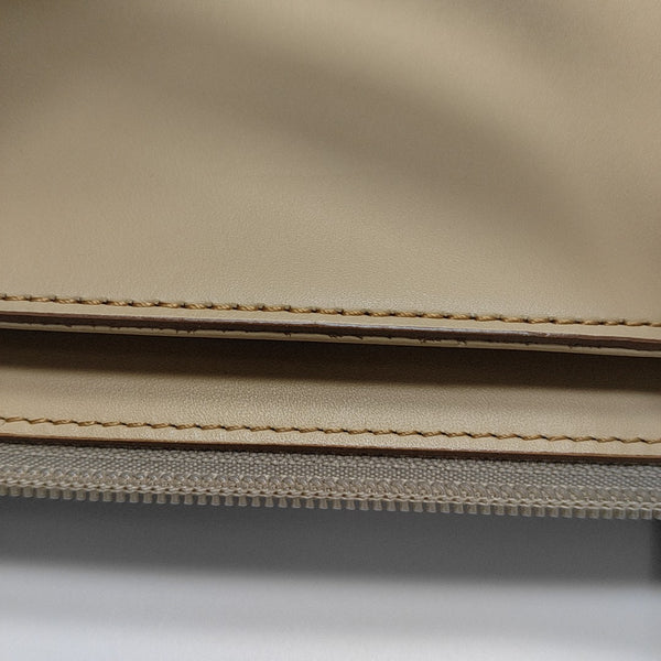 Leather Tote Bag Beige