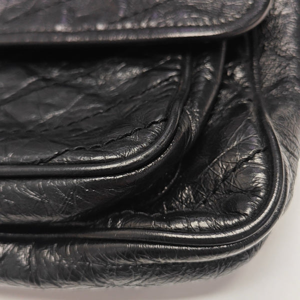 NIKI Medium Chevron Calfskin Black