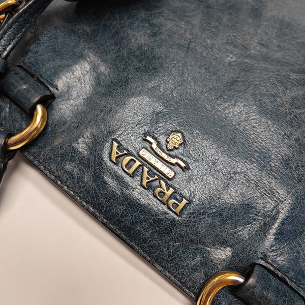 Calfskin Shoulder Bag Blue