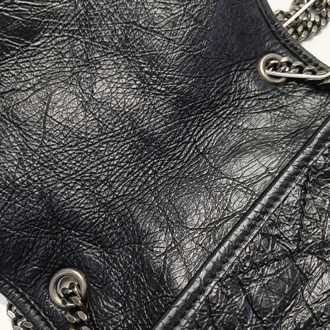 NIKI Mini Chevron Calfskin Black