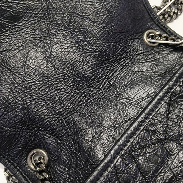 NIKI Mini Chevron Calfskin Black