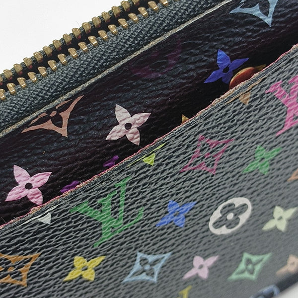 LV × TM Monogram Coated Canvas Coin Purse Black