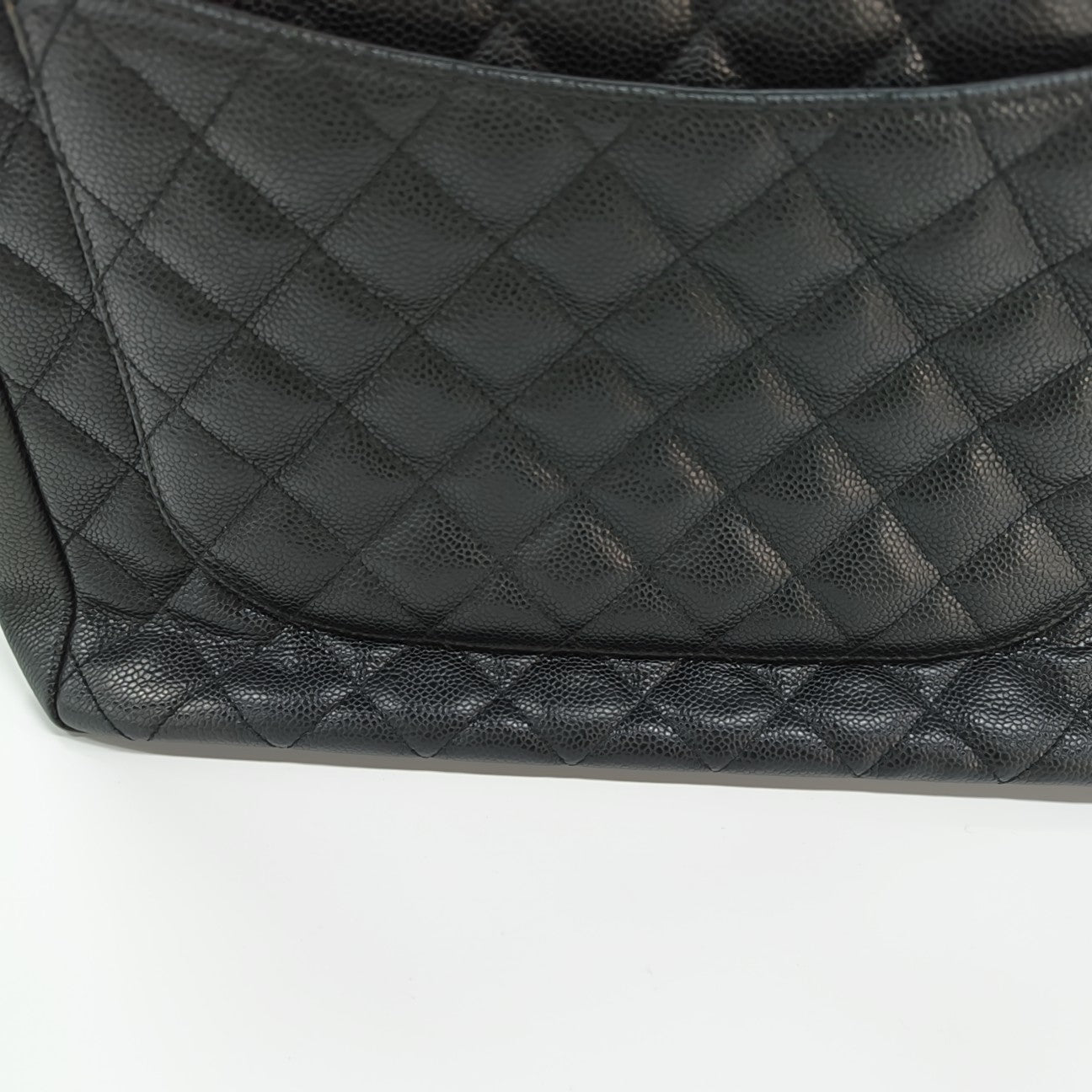 CHANEL GST Large Quilted Grained Calfskin Black