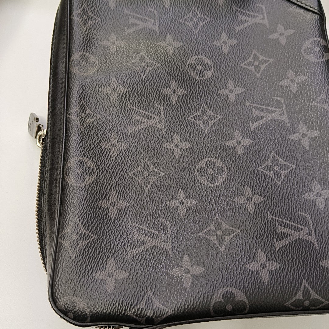 TRIO Monogram Coated Canvas Gray