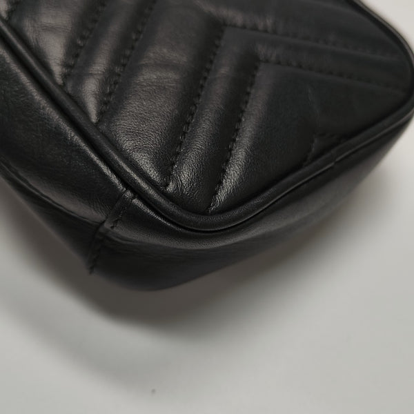 GG Marmont Mini Quilted Calfskin Black