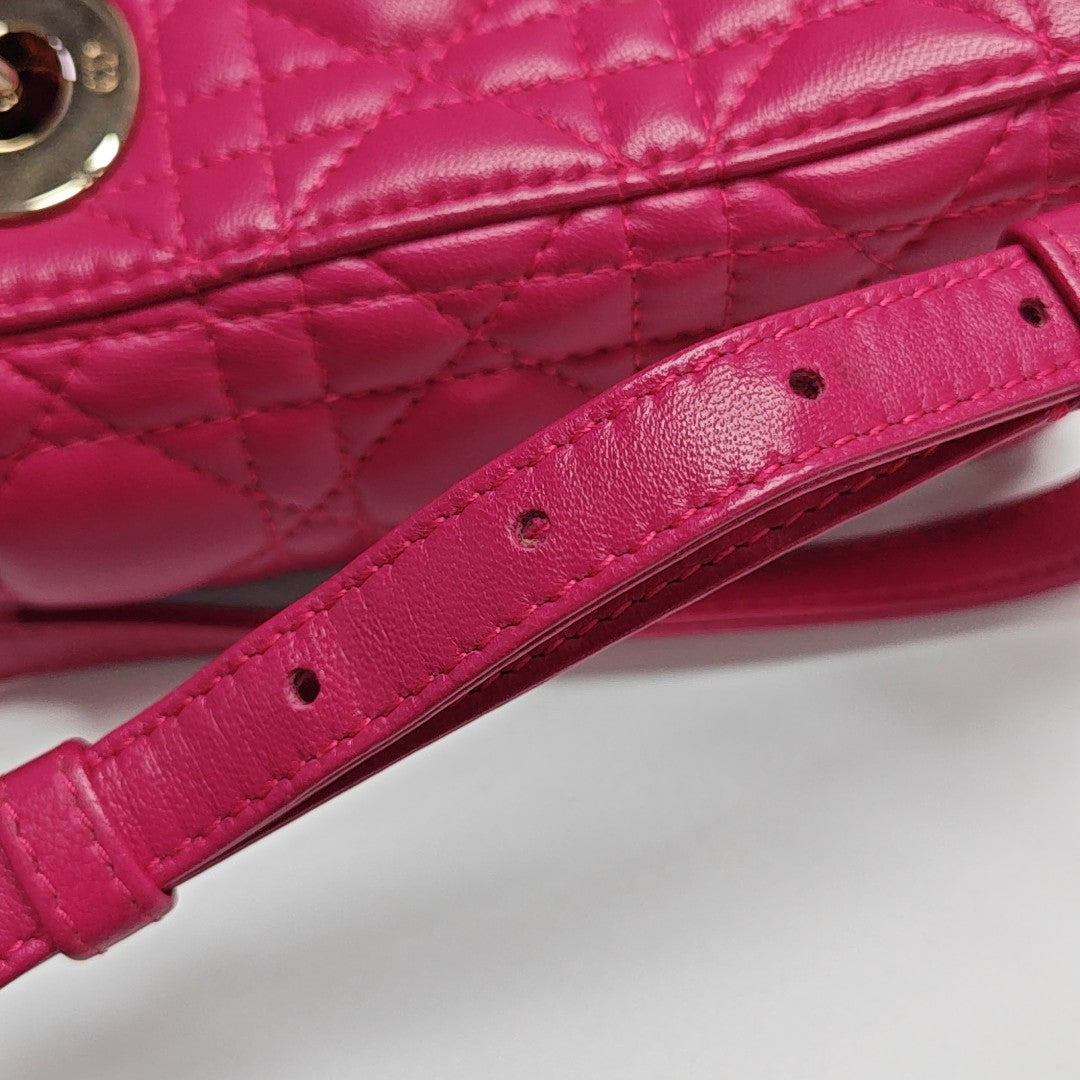 Lady Dior Mini Cannage Lambskin Red