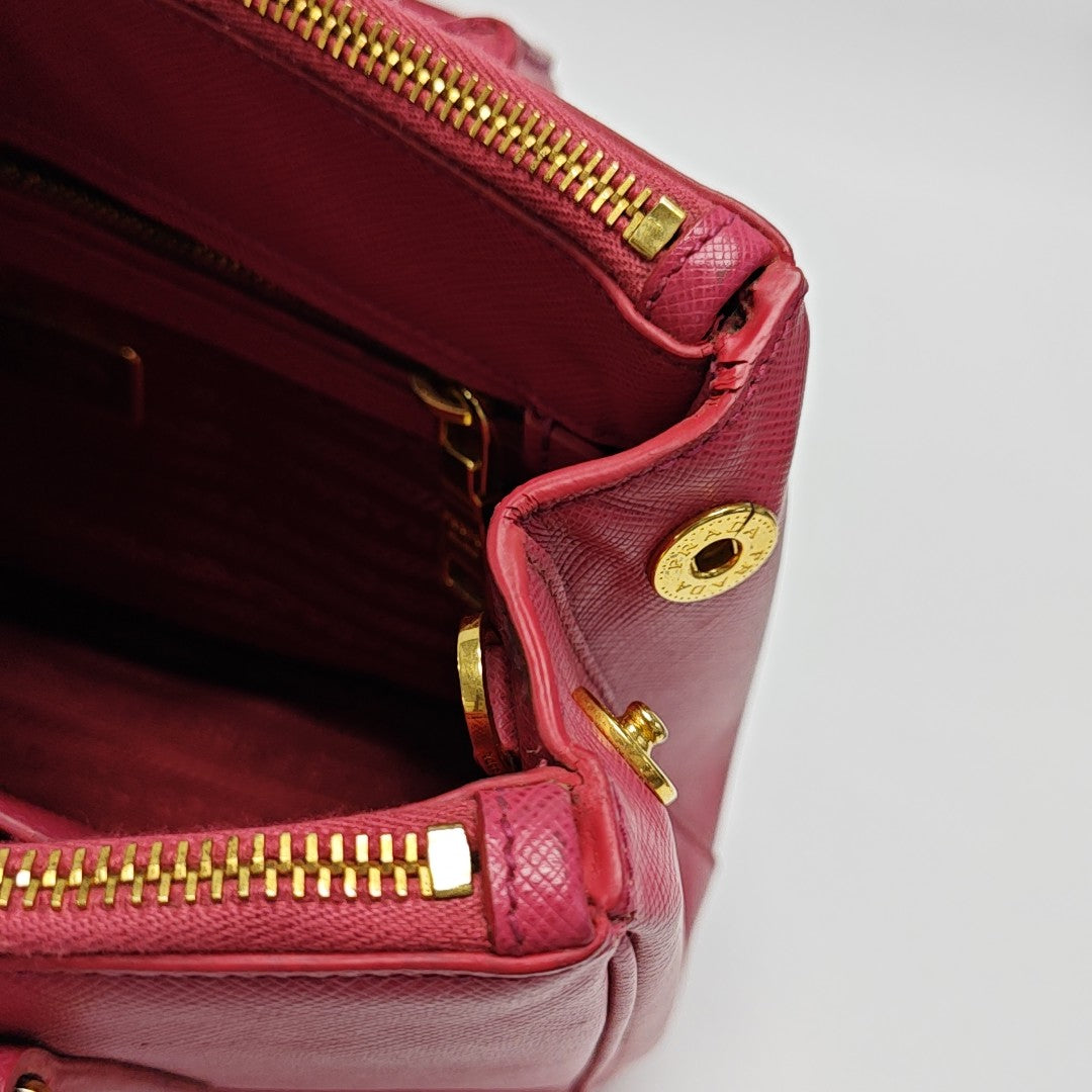 Galleria Small Saffiano Calfskin Red