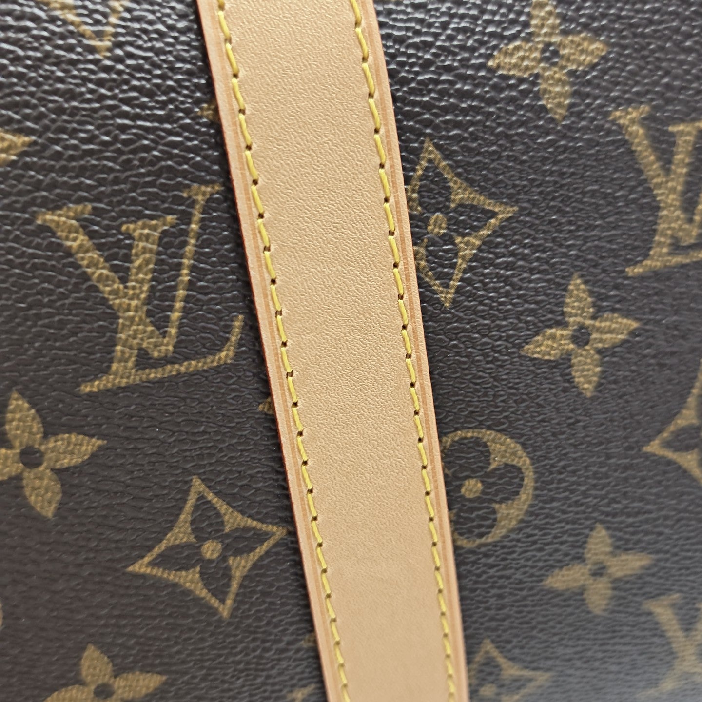 KEEPALL 50 Monogram Coated Canvas Brown