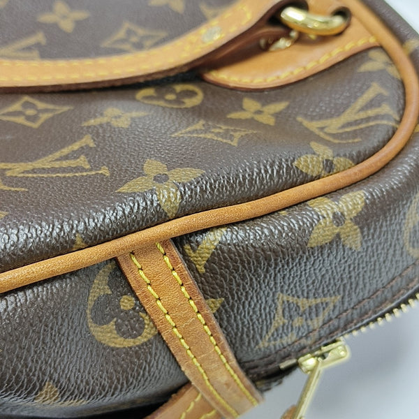 MONTORGUEI PM Monogram Coated Canvas Brown