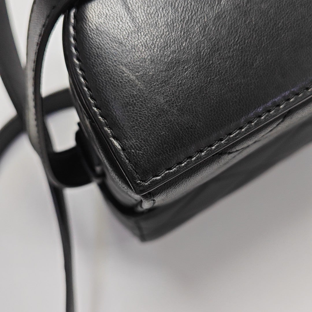 Quilted Lambskin Shoulder Bag Black