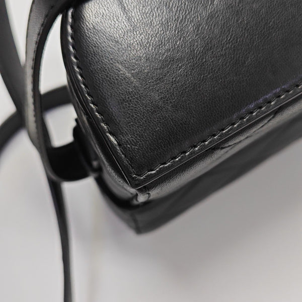 Quilted Lambskin Shoulder Bag Black