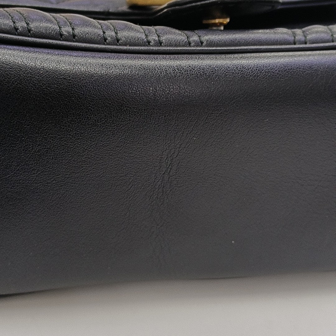GG Marmont Small Quilted Calfskin Black